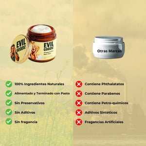 EVIL GOODS® - Bálsamo de sebo de res y miel Anti-Envejecimiento (AUTENTICA PRESENTACIÓN)