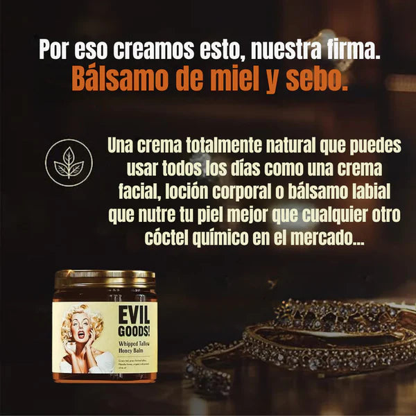 EVIL GOODS® - Bálsamo de sebo de res y miel Anti-Envejecimiento (AUTENTICA PRESENTACIÓN) (RFE))