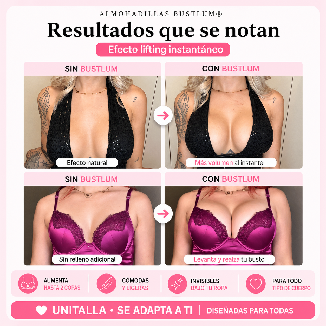 BUSTLUM®️ - Aumenta tu busto al instante sin cirugías ni bras incómodos
